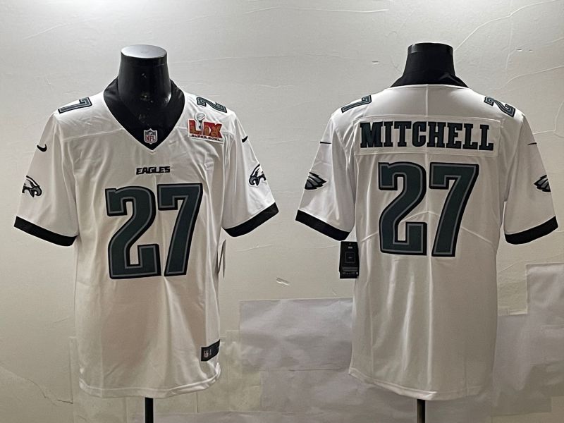 Men Philadelphia Eagles 27 Mitchell White Second generations 2025 Nike Vapor Limited NFL Jersey style 2